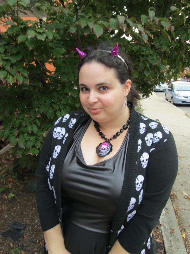 plus size skull and leather outfit