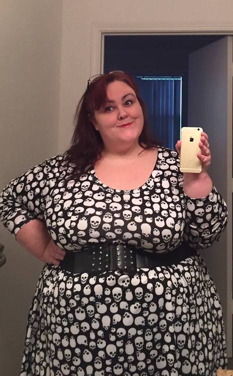 plus size outfit with domino dollhouse skull dress