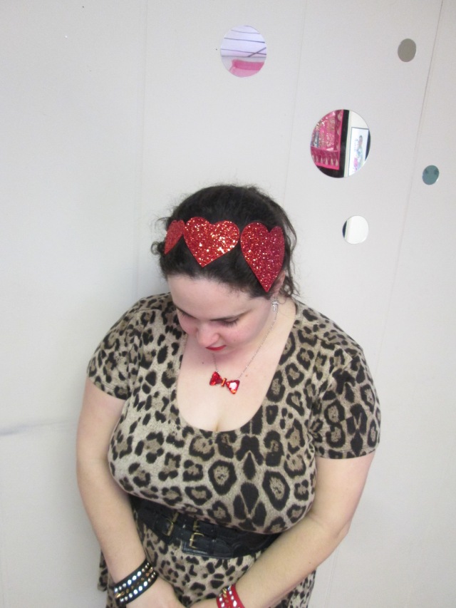 plus size outfit red heart glitter headband crown and glory